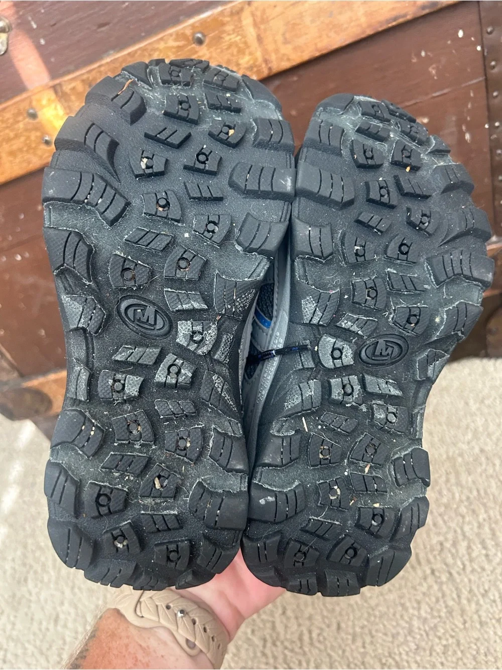 Merrell Kids Gray and Blue Trail Boots